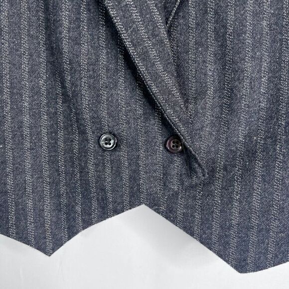 Hunters Run VTG Gray Tuxedo Style Wool Blend Waist Buttons Vest Size 9/10 - Picture 5 of 8